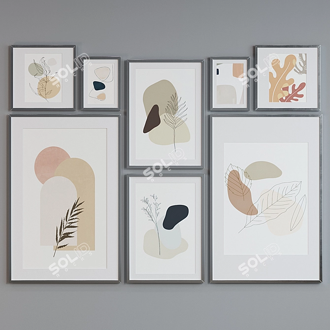 Modern Abstract Picture Frame Set 3D model image 3