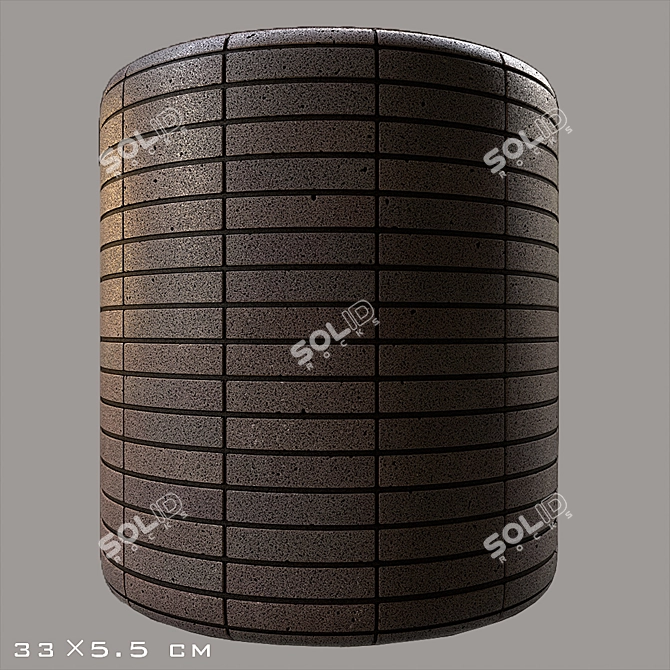 Modern Black Granite Brick Texture 3D model image 3