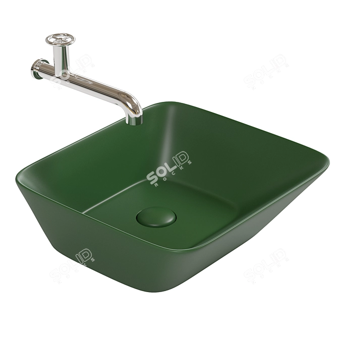 SIMAS Wave WA03 Ceramic Square Sink Bowl 3D model image 1