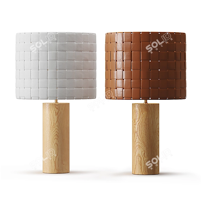 Shinola Parker Rustic Wood Table Lamp 3D model image 1