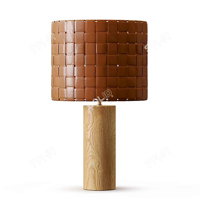 Shinola Parker Rustic Wood Table Lamp 3D model image 2