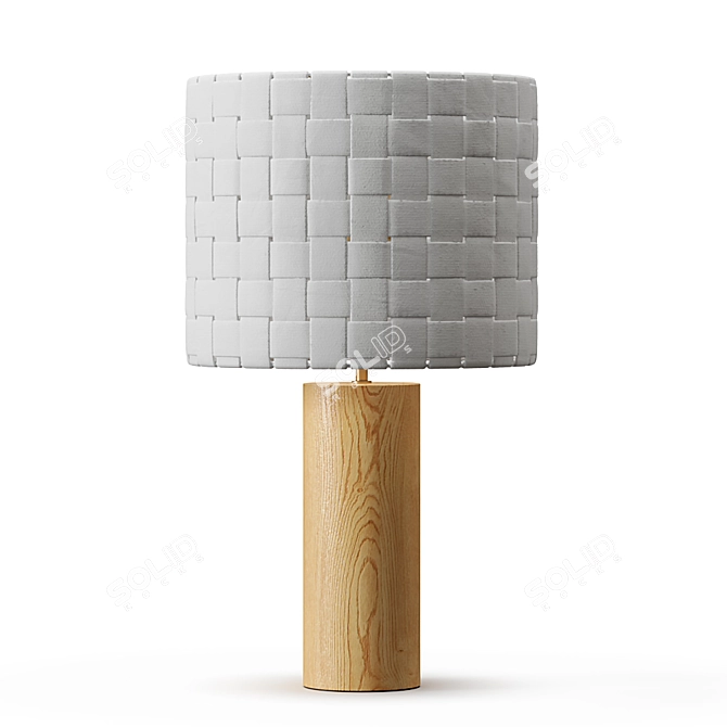 Shinola Parker Rustic Wood Table Lamp 3D model image 3