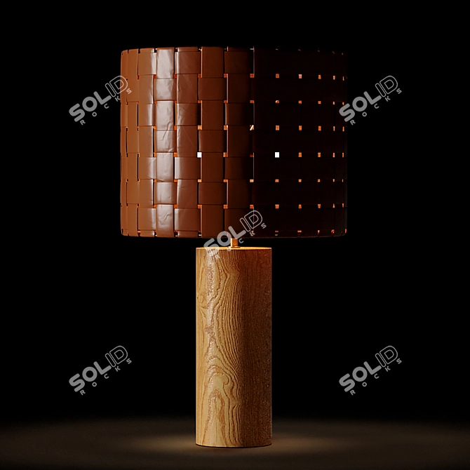 Shinola Parker Rustic Wood Table Lamp 3D model image 4
