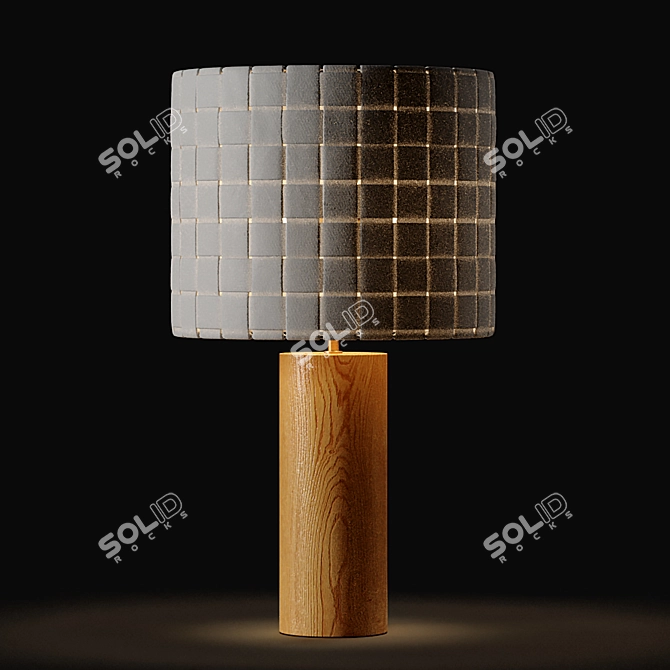 Shinola Parker Rustic Wood Table Lamp 3D model image 5