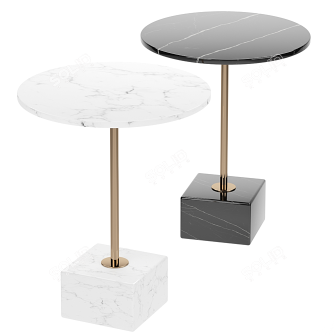 Marble Cube Side Table: Elegant Simplicity 3D model image 1