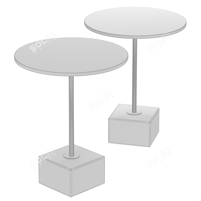 Marble Cube Side Table: Elegant Simplicity 3D model image 3