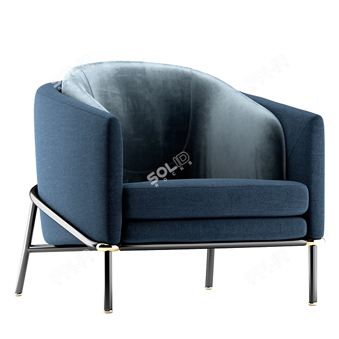 Elegant FIL NOIR Armchair by Minotti 3D model image 1
