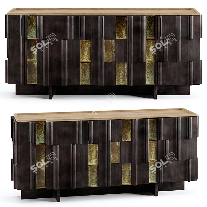 Sleek & Stylish Terzo Sideboard 3D model image 1