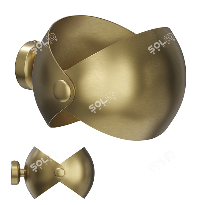 Metallic Segmented Wall Lamp 3D model image 1
