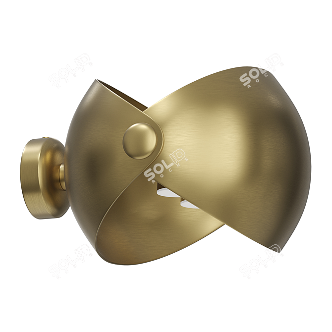 Metallic Segmented Wall Lamp 3D model image 2