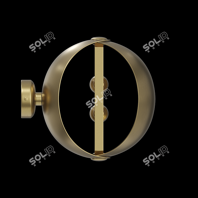 Metallic Segmented Wall Lamp 3D model image 3