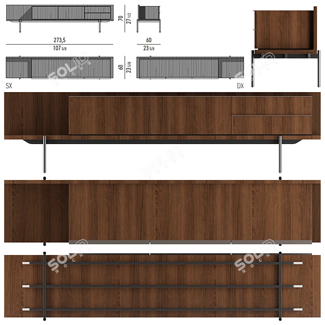 Minimalist Storage Modules: Minotti Superquadra 2021 3D model image 3