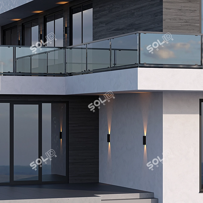 Modern Bauhaus-Style Cottage with Flat Roof 3D model image 5