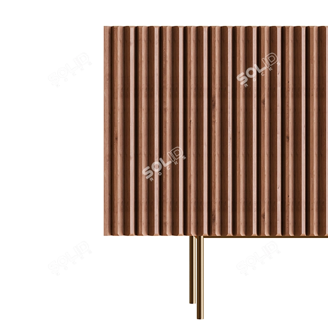 Elegant Pontelli Wood Sideboard 3D model image 2