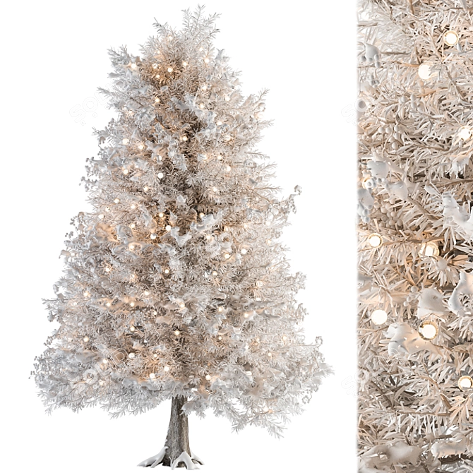 Frosty Glow 27" Outdoor Tree 3D model image 1