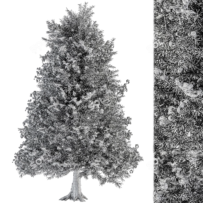 Frosty Glow 27" Outdoor Tree 3D model image 5
