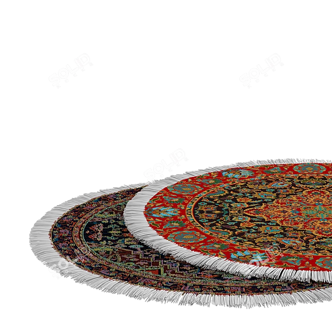 Round Rug | Stylish Circle Design 3D model image 2