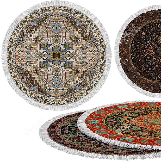 Round Rug | Stylish Circle Design 3D model image 4