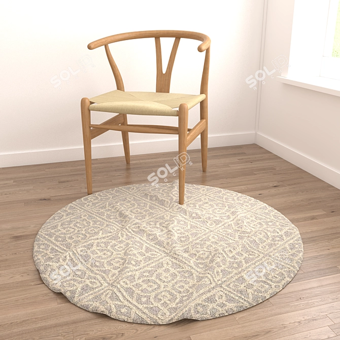 Deluxe Round Rugs Set - 6-Piece Collection 3D model image 2