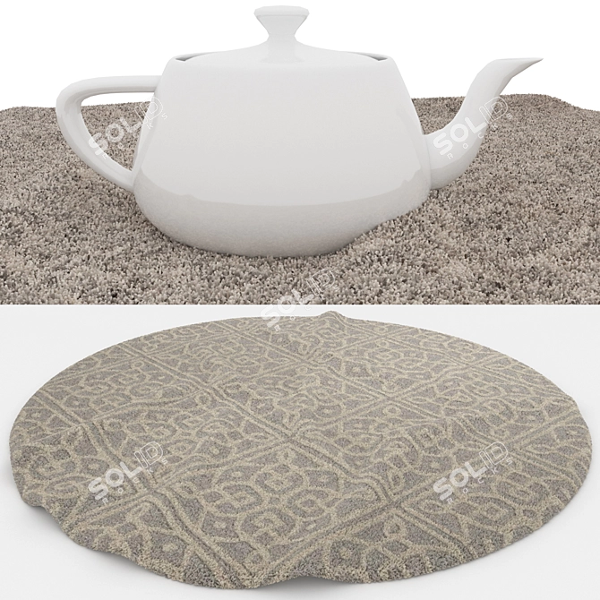 Deluxe Round Rugs Set - 6-Piece Collection 3D model image 4