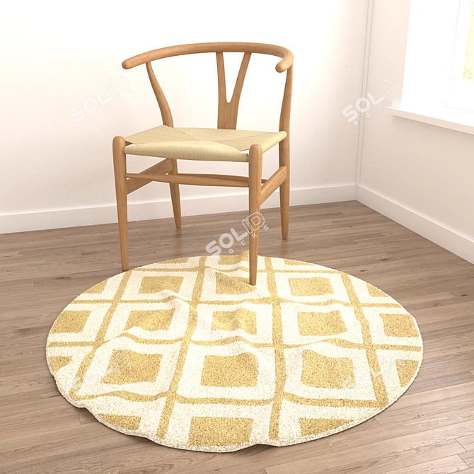 Versatile Round Rugs Set - VRayFur & Displacement 3D model image 2