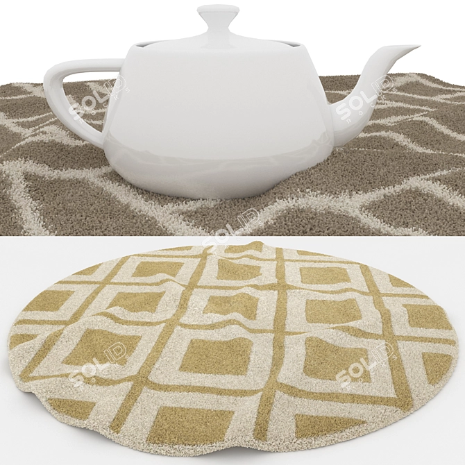 Versatile Round Rugs Set - VRayFur & Displacement 3D model image 4