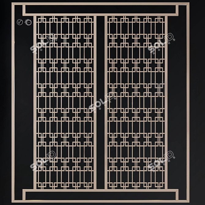 Elegant 3D Decorative Partition 3D model image 1