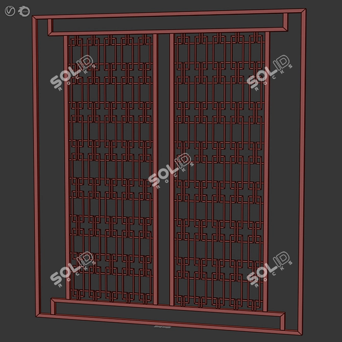 Elegant 3D Decorative Partition 3D model image 3