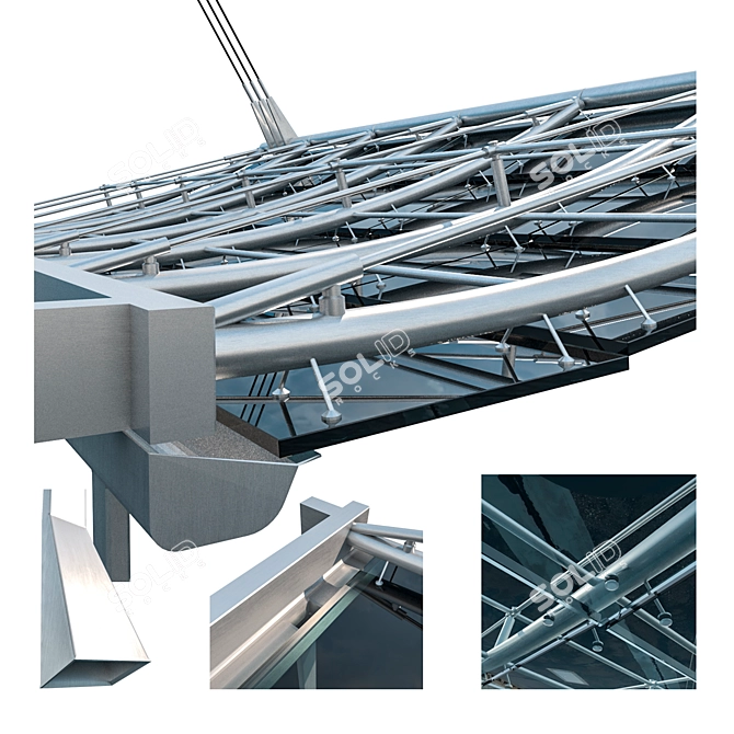 Modern Metal Canopy 3D model image 2