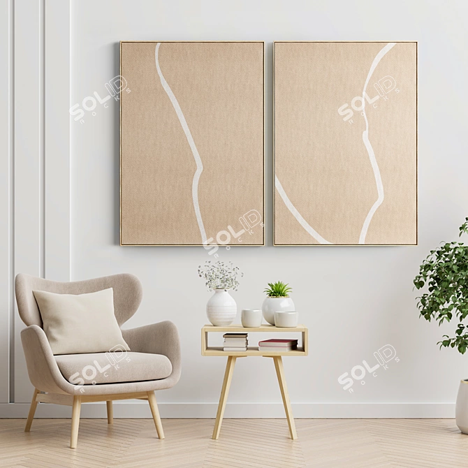 Elegant Frames Set - Interior Wall Decor 3D model image 2