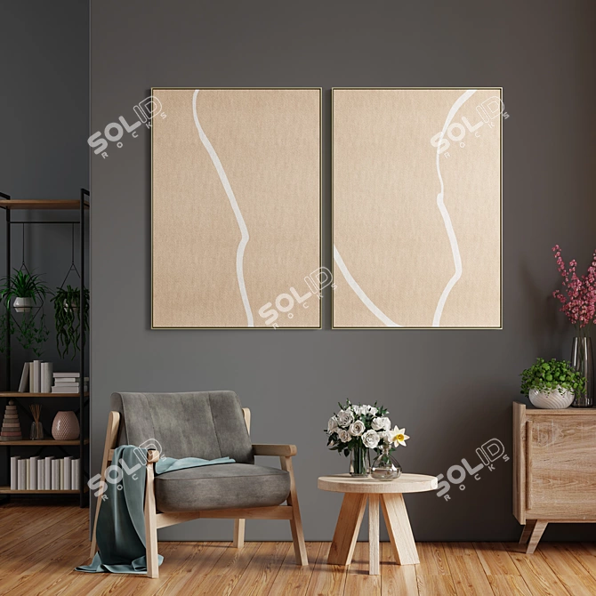 Elegant Frames Set - Interior Wall Decor 3D model image 4