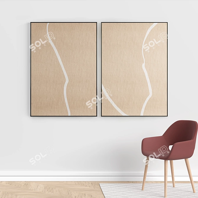 Elegant Frames Set - Interior Wall Decor 3D model image 5