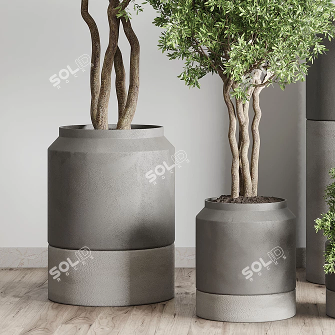 Concrete Vase Pot Collection: 61 Indoor & Outdoor Plants 3D model image 3