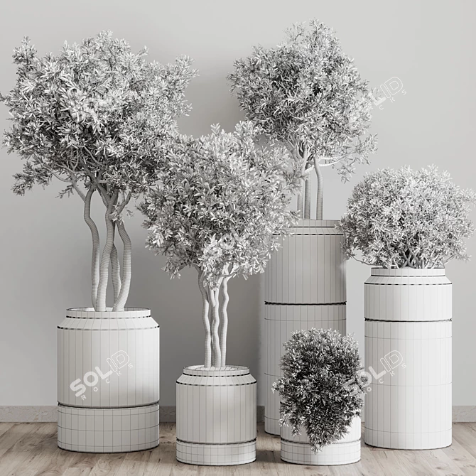 Concrete Vase Pot Collection: 61 Indoor & Outdoor Plants 3D model image 7