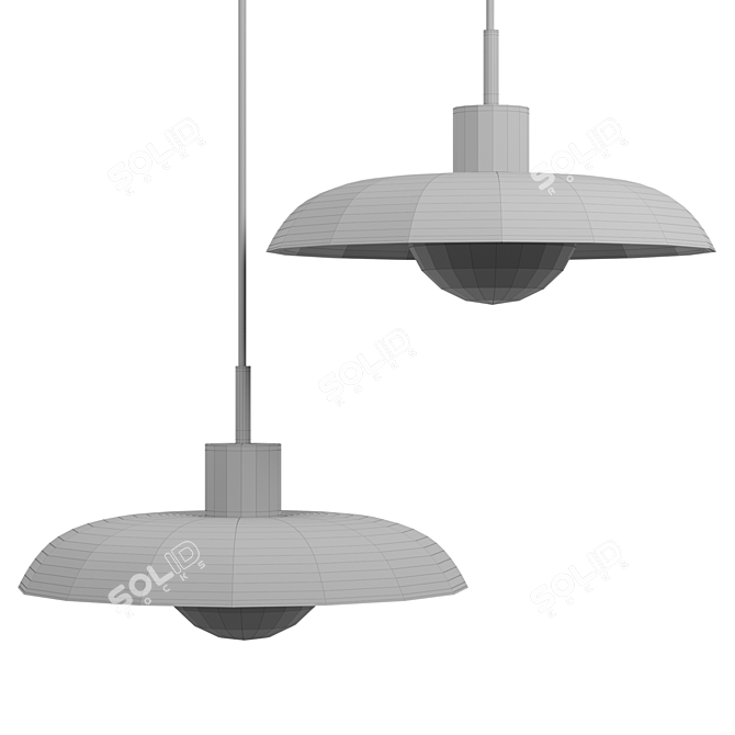 Vintage Piet Hein RA Pendant 3D model image 3