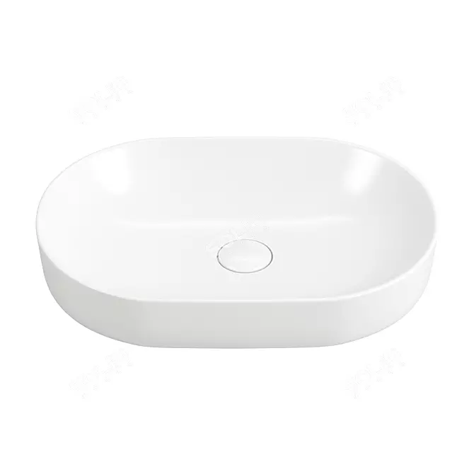 BelBagno BB1084 Countertop Washbasin: Modern Style, White, 25-Year Warranty 3D model image 1