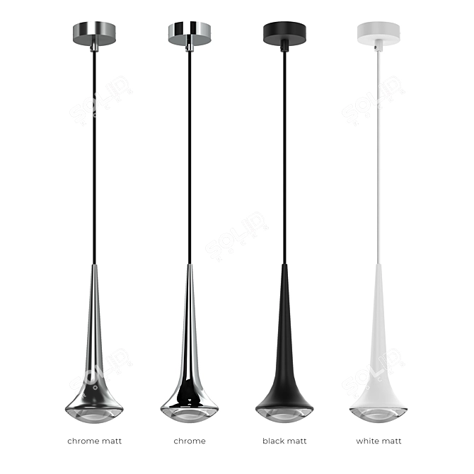 Elegant Pendant Lamp: German-Made 3D model image 2