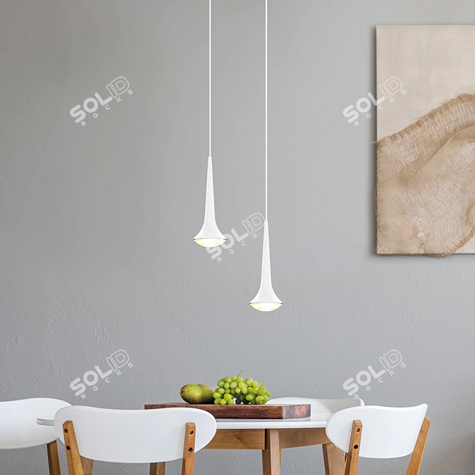 Elegant Pendant Lamp: German-Made 3D model image 5