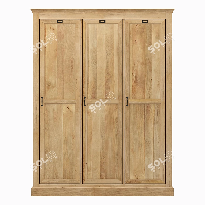 Academy Mango Wood Wardrobe 3D model image 4