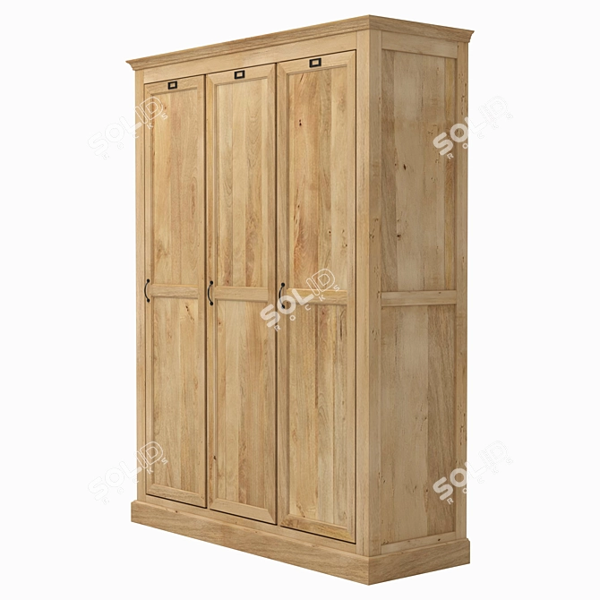 Academy Mango Wood Wardrobe 3D model image 5