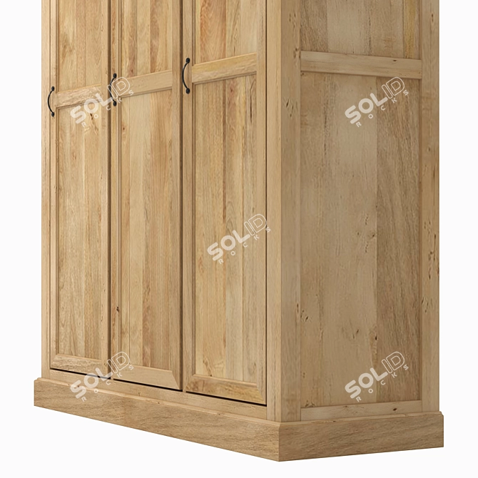 Academy Mango Wood Wardrobe 3D model image 6