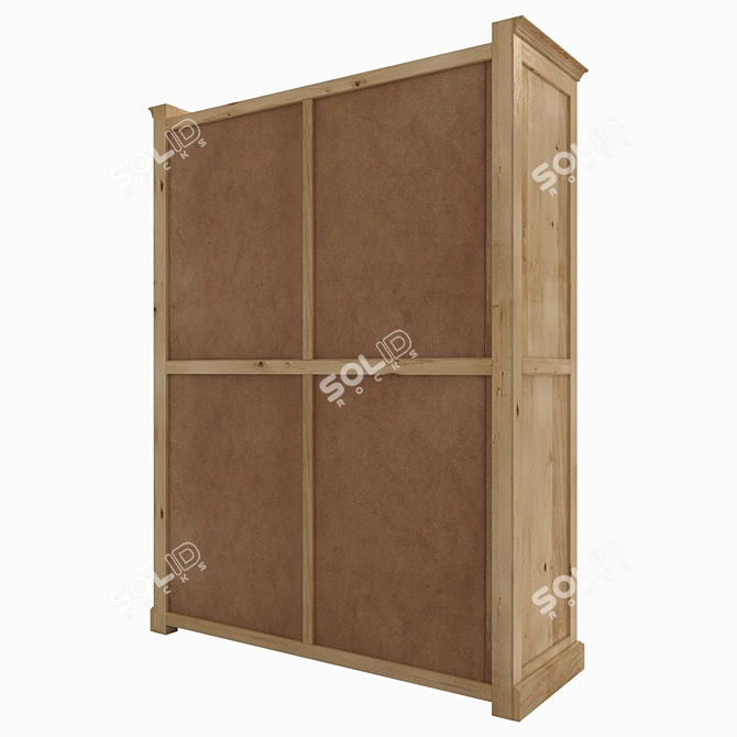 Academy Mango Wood Wardrobe 3D model image 2