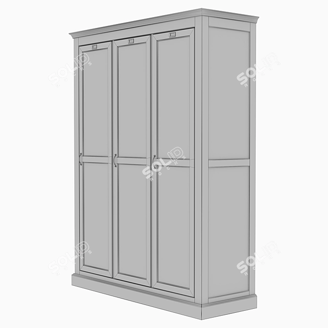 Academy Mango Wood Wardrobe 3D model image 3