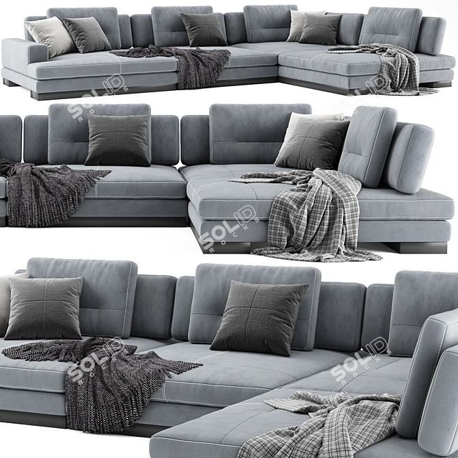 Luxury Blanche Ermes Sofa Set 3D model image 1