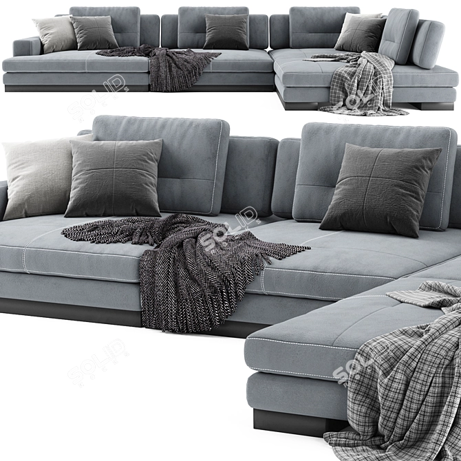 Luxury Blanche Ermes Sofa Set 3D model image 3