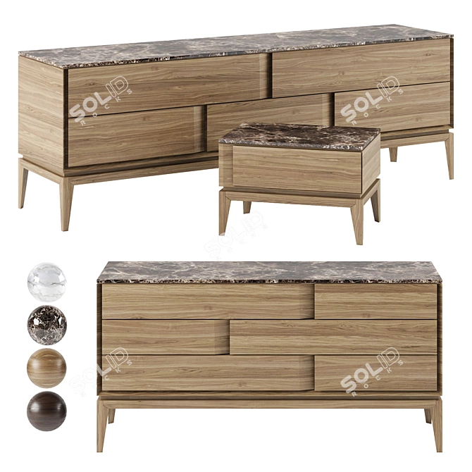 NATUZZI MUNARI Bedroom Set 3D model image 1