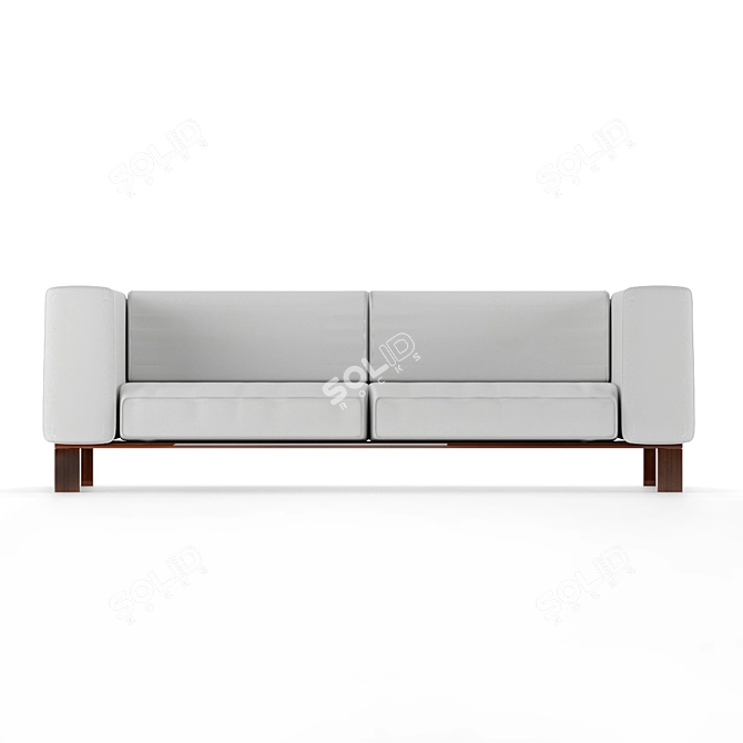 Minimalistic Leather Sofa 3D Model 3D model image 2