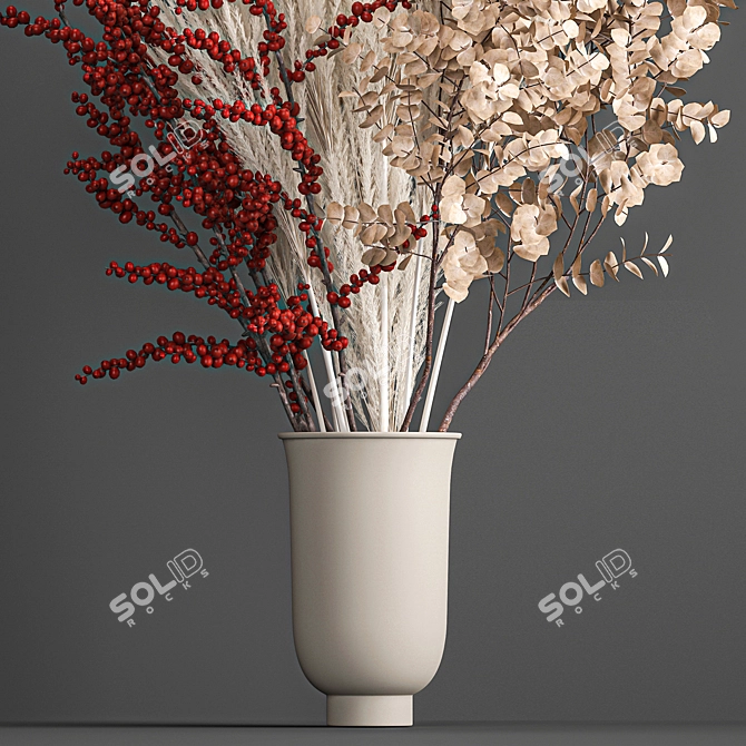 Elegant Reed Bouquet in Menu Cyclades Vase 3D model image 2