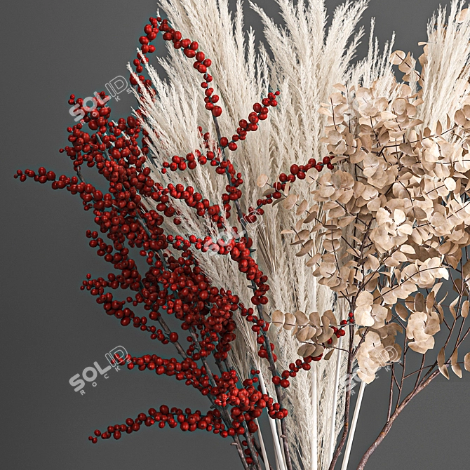 Elegant Reed Bouquet in Menu Cyclades Vase 3D model image 3