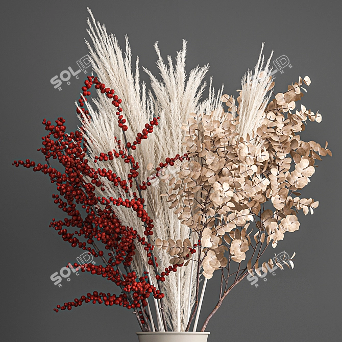 Elegant Reed Bouquet in Menu Cyclades Vase 3D model image 6